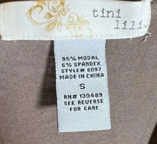 Mocha bodycon dress with cropped tie front flare sleeve top size small