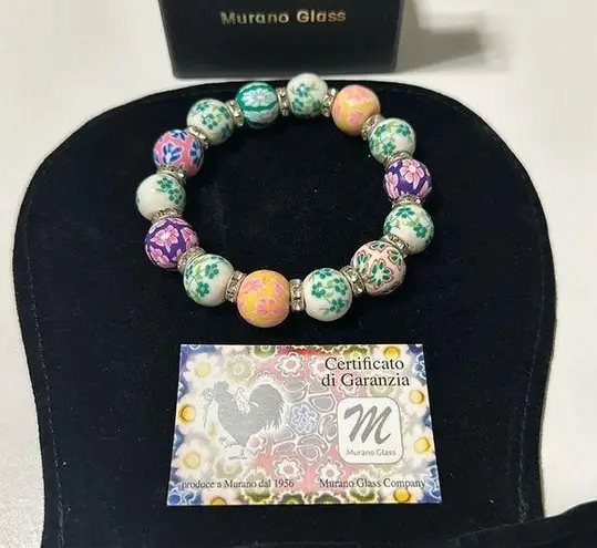 Antique Venetian Lampwork
Decorated Fancy Big Beads Tutti Frutti Murano Bracelet