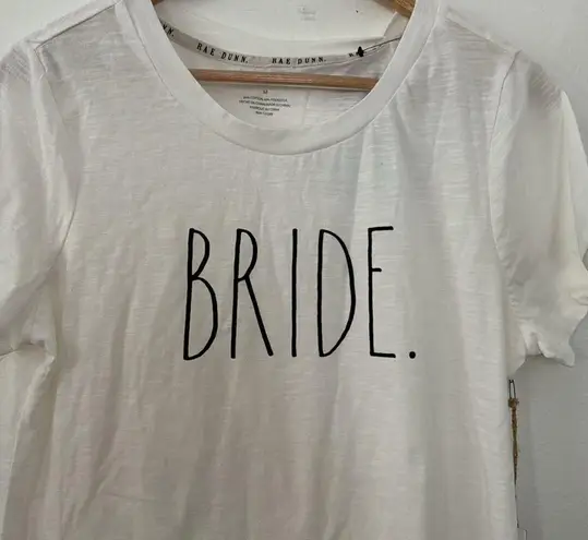 Rae Dunn  White BRIDE Short Sleeve Graphic NWT