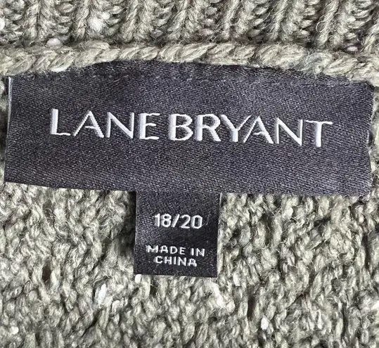 Lane Bryant  Weave Knit Speckled Khaki Crew Sweater