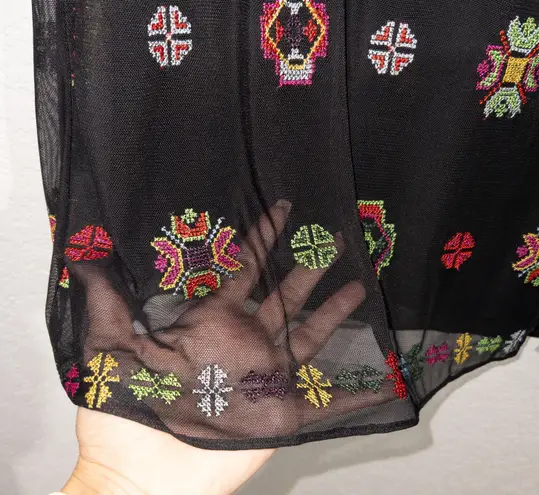 Desigual NWT Black Embroidered Shift Dress Size 46 / 12 US