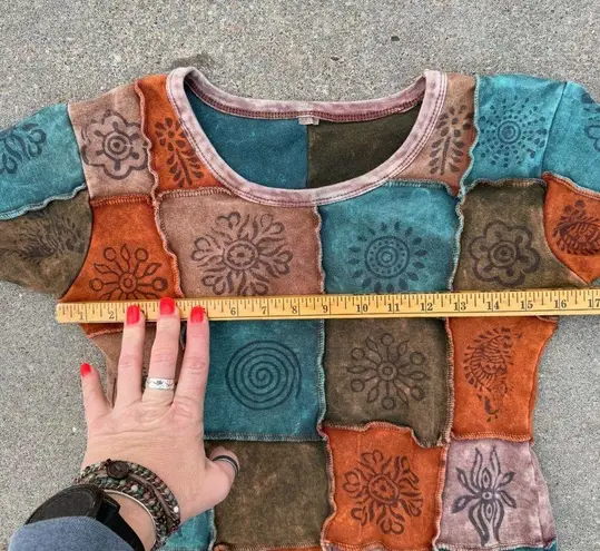 Y2K Boho Hippie Nepal Block print rib patch