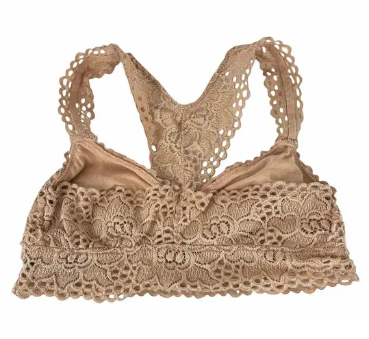 Aerie  Tan Nude Lace Racerback Bralette Bra