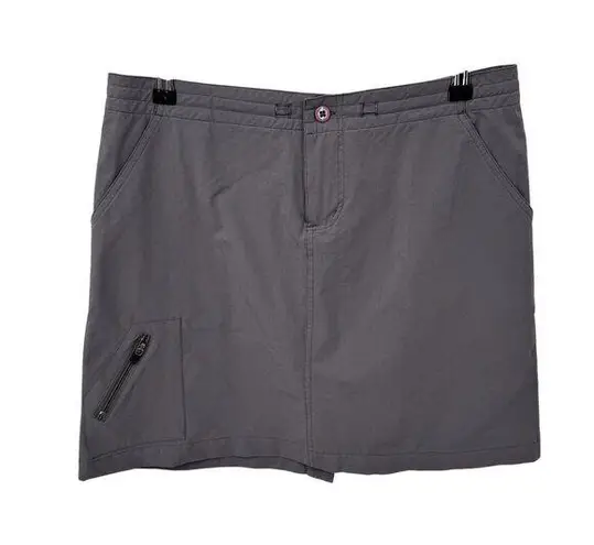 Title Nine Hiking Tennis Golf Cargo Skort Womens 8 Gray Nylon Pockets Drawstring