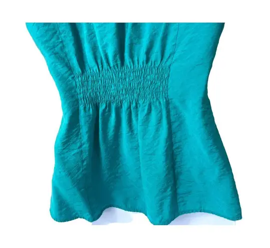 Cotton Express Small Green Short Sleeve Top V-Neck 24b