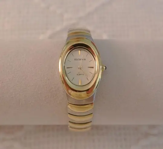 Vintage‎ Elgin Twotone Gold & Silver Quartz Watch