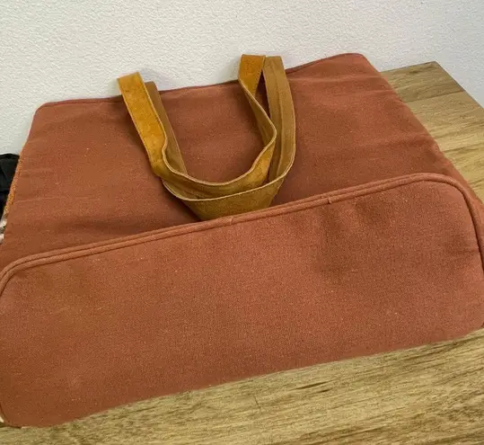 Panache Aztec Tote Bag Purse Wool Large Multicolor Rust Handwoven 19.5in x 16in Orange