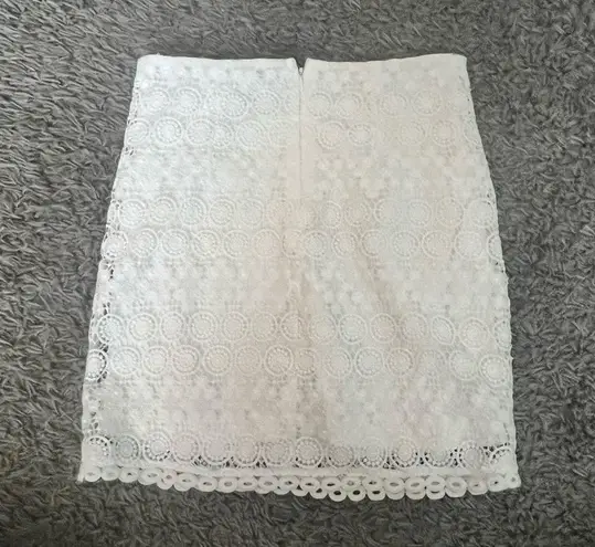 Lulus white crotchet lace mini skirt