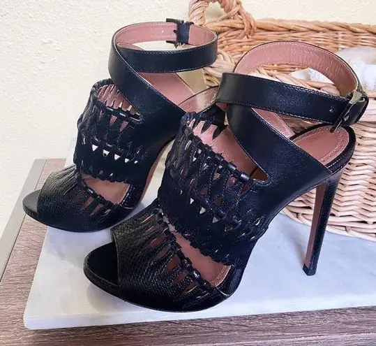 A.L.C. Auth. ALAÏSnakeskin Embossed Strappy Heels