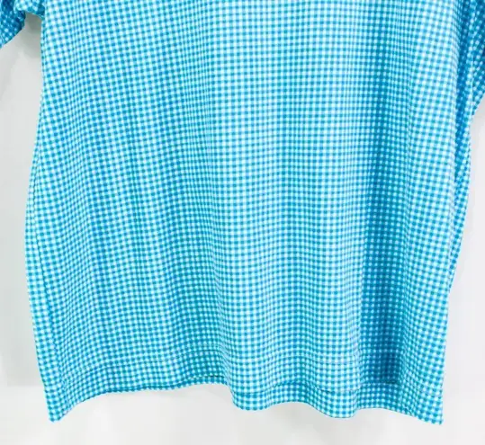 Cabin creek  Blue White Vintage 1990s Gingham Check Plaid Top