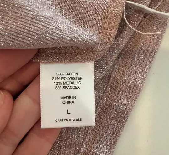 SOHO Street NWT New York & Company Crop Top Women's Large Pink Glittery/Shimmery