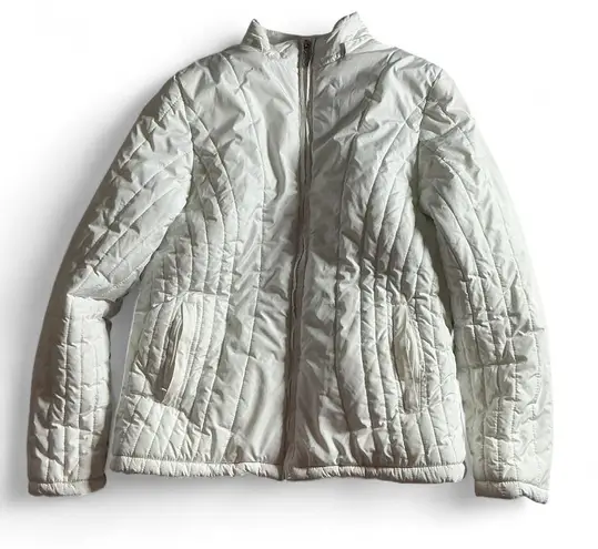 Palomores Fashions Of Calif By George Palomores White Quilted Zip Up Jacket Size M