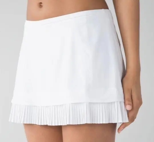 Lululemon  pleated skirt skort tennis City Sky Run By biker shorts pockets white