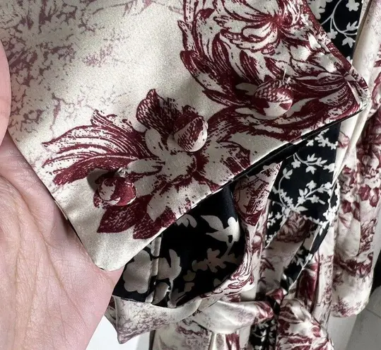 Tracy James Collection Sz M/L Stella Reversible Belted Midi Dress Long Sleeve Size L