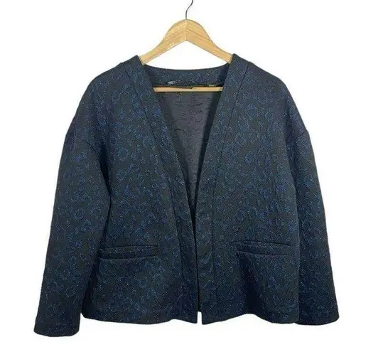 Scotch & Soda Women’s Glitter Leopard Blazer in Black/Blue Size S