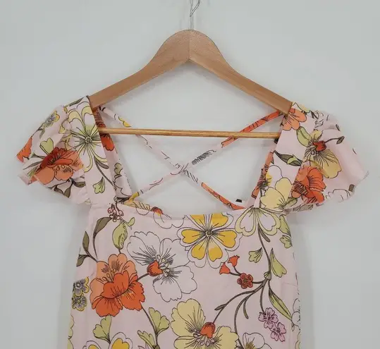 NWT Tiered Floral Mini Dress Milkmaid Bloomcore Summer Wedding Guest Cruise Sz M Size M