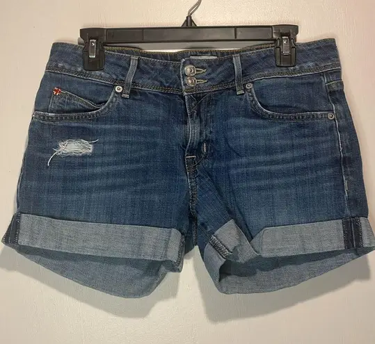 Hudson Jeans Hudson- Croxley Mid Thigh Denim Cuffed Shorts Medium Wash- Size 28