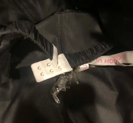 JJ's House Sheath Column Off Shoulder Asymmetrical Chiffon Cocktail Ruffle Dress Black 0