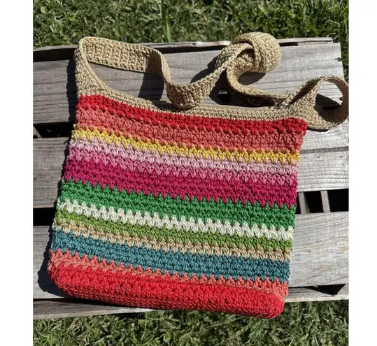 The Sak Limited Edition Rainbow Crochet Macrame Purse Handbag Shoulder