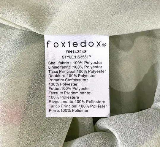 Foxiedox New Lace Ruffle Printed Cropped Strapless Jumpsuit Green Petite Size XS