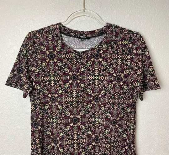 Premise High Neck Aline Short Sleeve Mini Patterned Dress Size 2