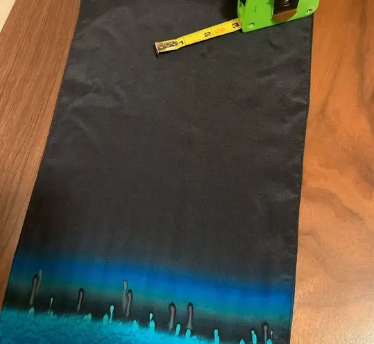 Hand Painted Silk Scarf by Kriska blue