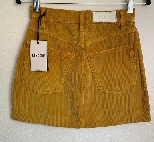 RE/DONE NWT 70s Pocket Corduroy Mini Skirt in Yellow