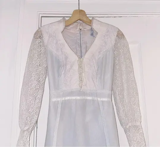 Gunne Sax Vintage Era Lace Long Sleeve Boho Bohemian Maxi Dress Cottagecore