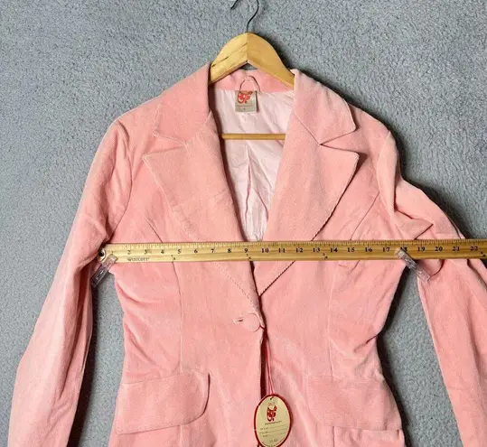 Split Personality Corduroy Blazer Women S Pink Collared Lined Fairycore NEW READ