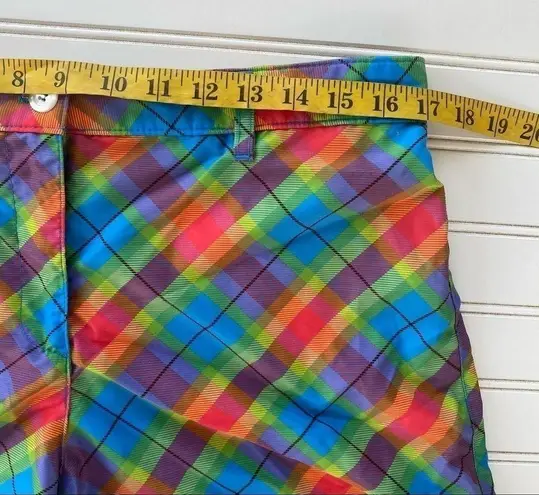 Rainbow plaid Shorts Size 12 Red