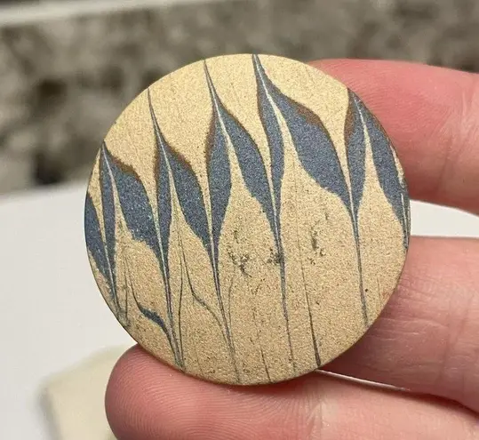 Lot Of 2 Hand Made Hand Crafted Ceramic Brooch Pins Hand Painted