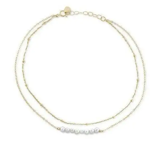Giani Bernini Pearl Layered Ankle Bracelet in Gold-Tone MSRP $75 NWT