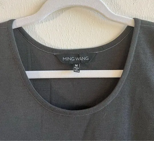 Ming Wang Tank Granite (Dark Gray) Knit Scoop Neck Sleeveless Shell Sz M EUC