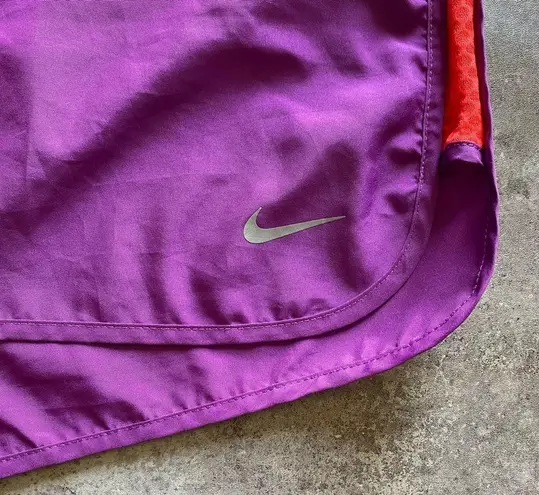 Nike Dri Fit Shorts Purple Neon Orange Lined Medium Workout