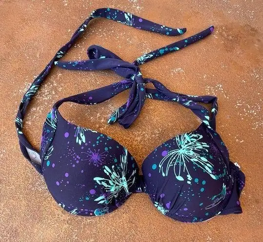 Free People Navy / purple abstract bikini top