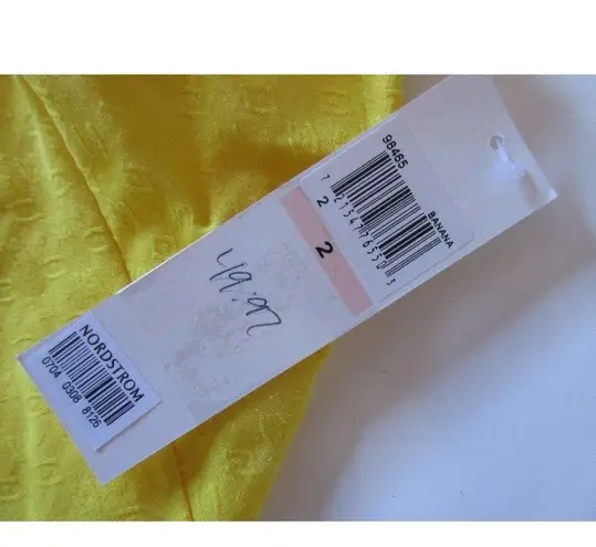 Maggy London NWT Banana Yellow Mod Jacquard Bead Embellished Neck Shift Dress 2