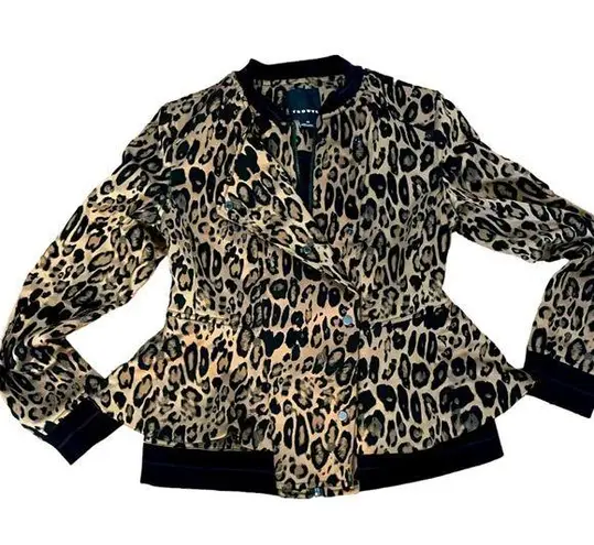 Nordstrom Trouvé  NWT Leopard Print Peplum Bomber Jacket