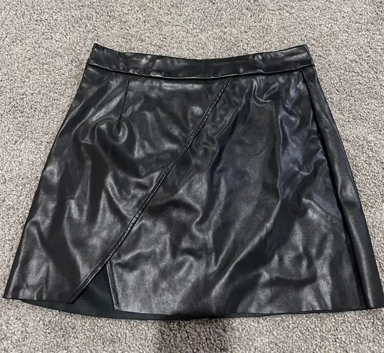 Leather Skirt Black Size L