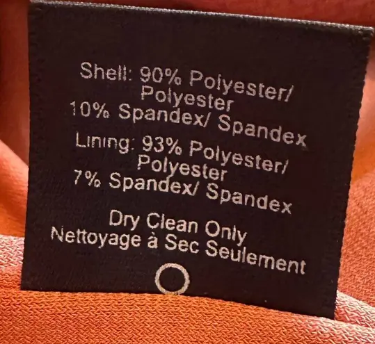 Dress the Population Claudette Bodycon Dress Knee Length Coral Stretch Small