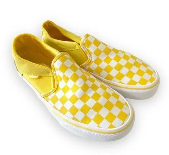 Vans  Classic Canvas Slip-on Sneakers Yellow Checkerboard Women’s Size 7 Spring