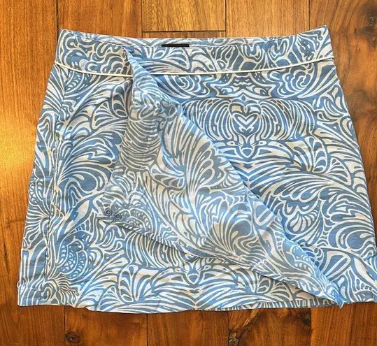 Patagonia  Button Out Boardie 100% Nylon Blue Island Mini Wrap Skirt Size 10