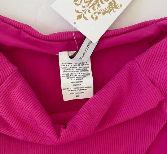 Becca by Rebecca Virtue Raspberry pink Sage fine line french cut bikini bottom L - Image 5