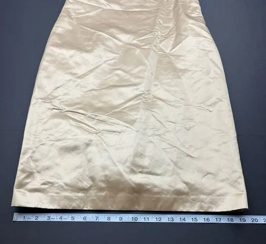 Max Mara Gold Sheath Dress SZ 10 Cotton Silk Blend Sleeveless Scoop Neck