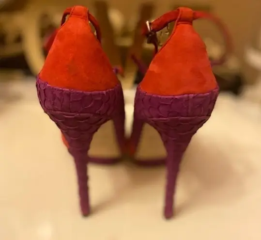 Brian Atwood  PURPLE & ORANGE STILETTO SHOES SIZE 7