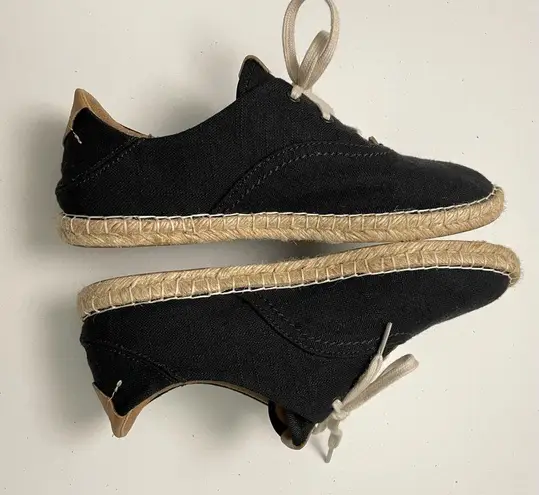 Olukai Kaula Pa‘a Lī Shoes Canvas Lace-Up Espadrilles Sneaker Slip Ons Black