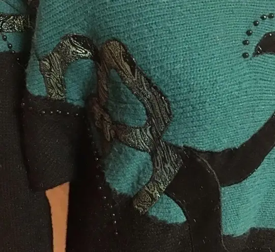 Vintage 80s dressy beaded sweater Size M