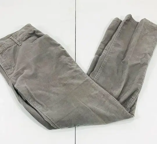 Lord and Taylor Gray Straight Leg Corduroy Pants