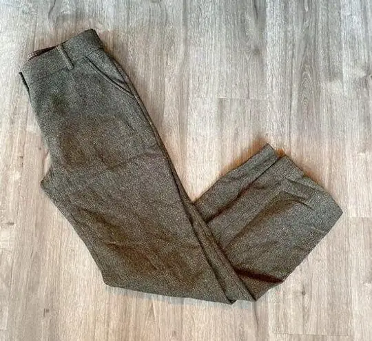 Rachel Roy  Dress Pant Shimmer Thread Olive Wool Size 4