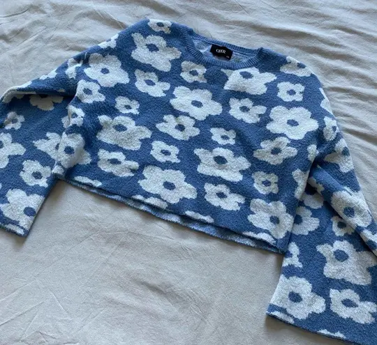 Cider Floral Sweater Flare Sleeve Soft & Cozy