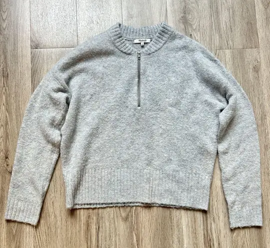 Madewell Wool Alpaca Blend York Half-Zip Pullover Sweater Gray Size S